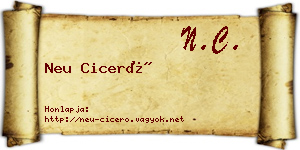 Neu Ciceró névjegykártya